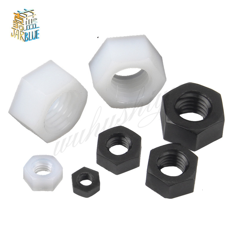 50Pcs/10PCS DIN934 M2 M2.5 M3 M4 M5 M6 M8 M10 M12 PA66 Nylon Hex Nut Hexagon Plastic Hex Nuts