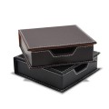 Leather Memo Box Office School Supplies Desk Accessories Organizer Card Holder Note Holder Sticky Note Storage Box