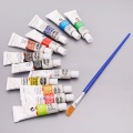 12 Colors Gouache Paint Tubes Set 6ml Draw Painting Pigment Painting With Brush Art Supplies
