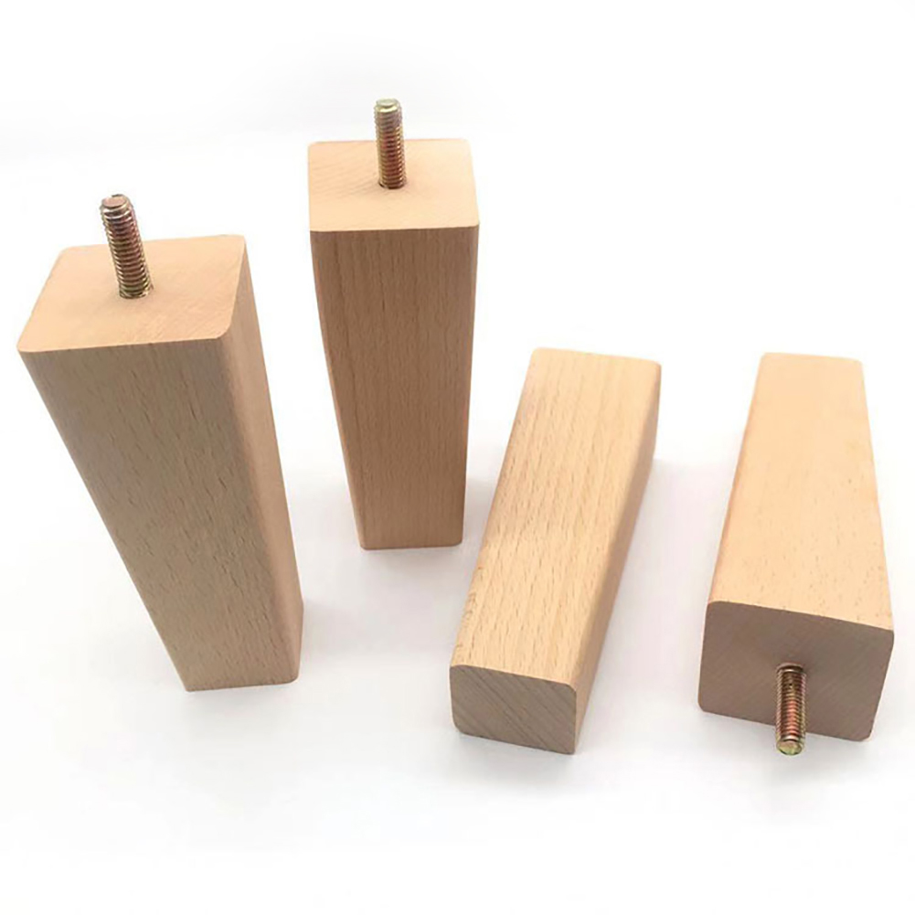 4Pcs Solid Tool Wooden Reliable Replacement Universal Furniture Leg Square Parts Right Angle Table Feet Anti Moisture DIY Home