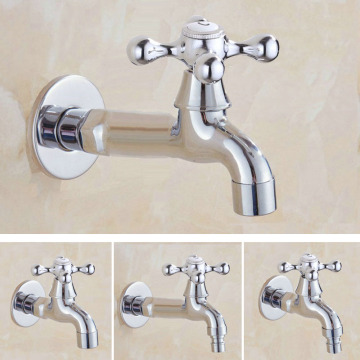 Polished Chrome Wall Mounted Garden Bibcock Tap Bathroom Washing Machine Water Tap /Mop Pool Sink Faucet KD084