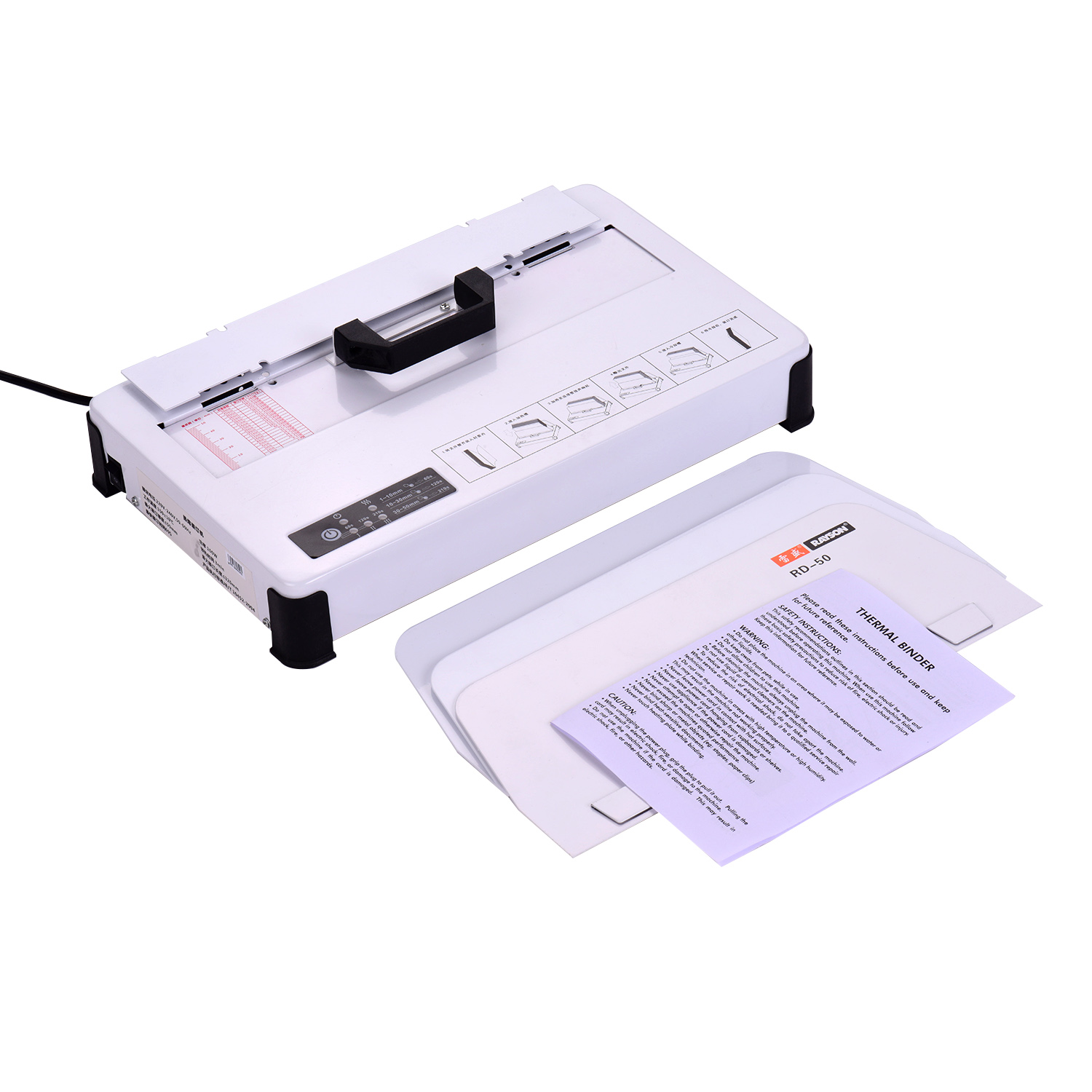 Desktop Hot Melt Binding Machine A4 Books Contract Document Automatic Binder 300W 50mm Binding Thickness for School Office