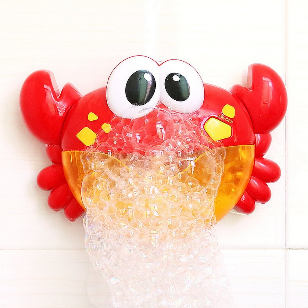 Electric Crab Bubble Machine Bathtub Bubble Maker Light Music Baby Bath Soap Machine Toys Swiming Blower Toy Water Fun For Kids