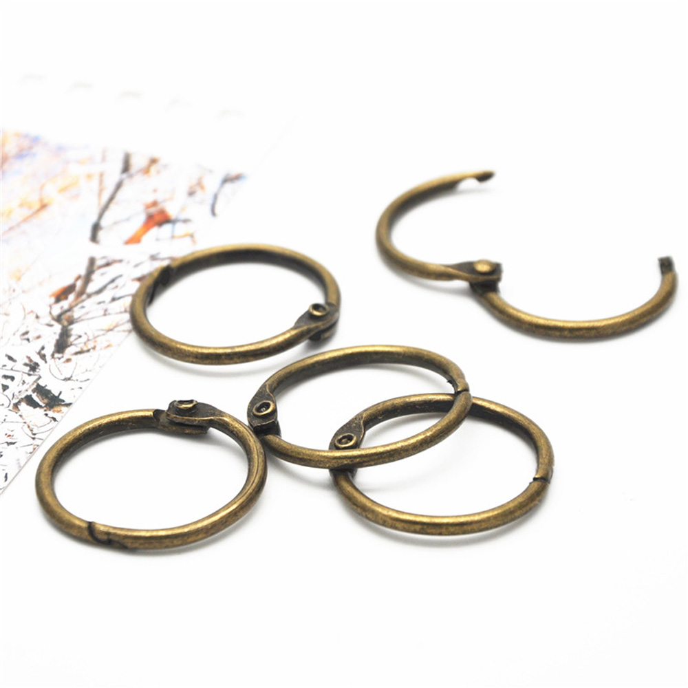 10pcs 25mm Metal Loose Leaf Book Binder Hinged Rings Metal Book Rings for Scrapbook Album Planner Office Circle School Supplies