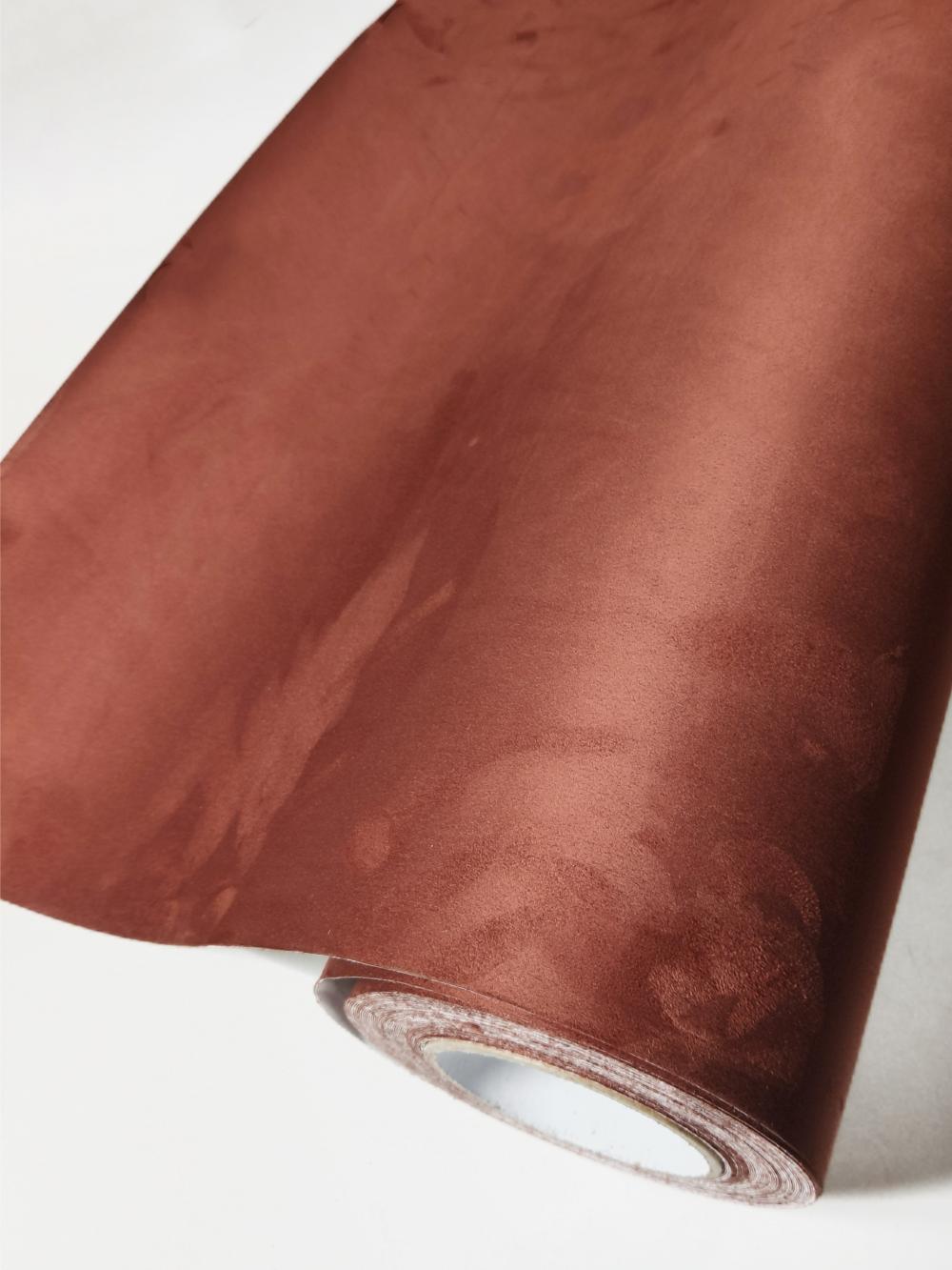 High Soft Alcantara Fabric Brown Car Wrap
