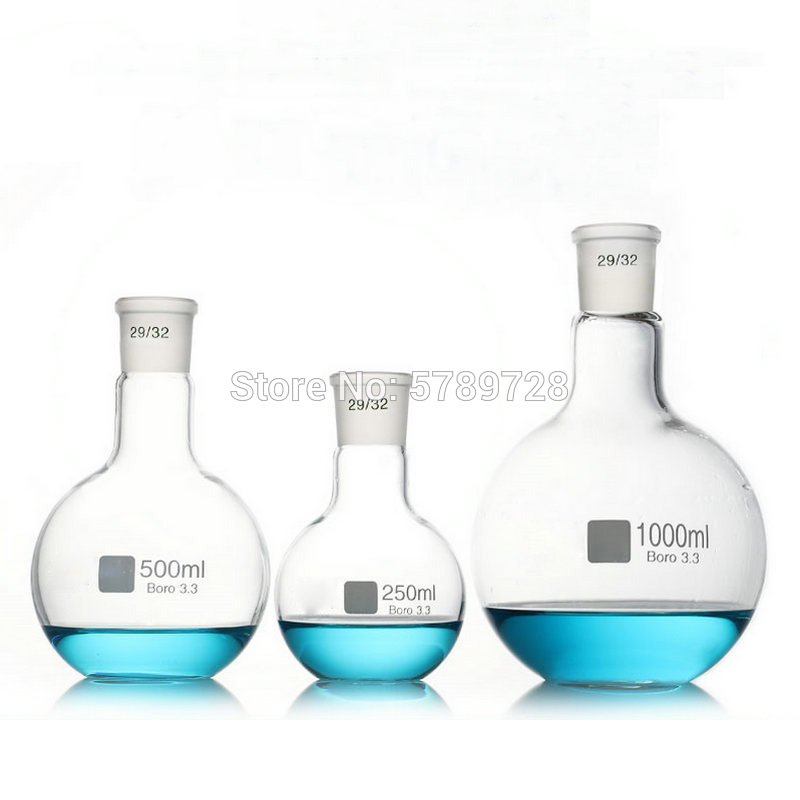 1pcs Standard frosted mouth19# 24# 29#single - mouth distillation flask with flat - bottom glass capacity 50ml to 2000ml