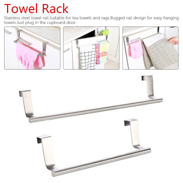 Stainless Steel Bathroom Towel Stand Rack Kitchen Cupboard Hanger Cabinet Door Chest Hanging Sundries Storage Shelf