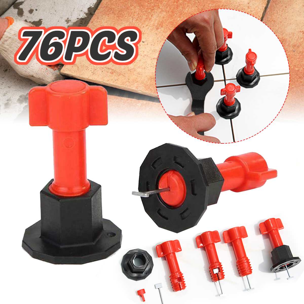75pcs/set level wedges tile spacers for Flooring Wall Tile carrelage Leveling System Leveler Locator Spacers Plier with Wrench