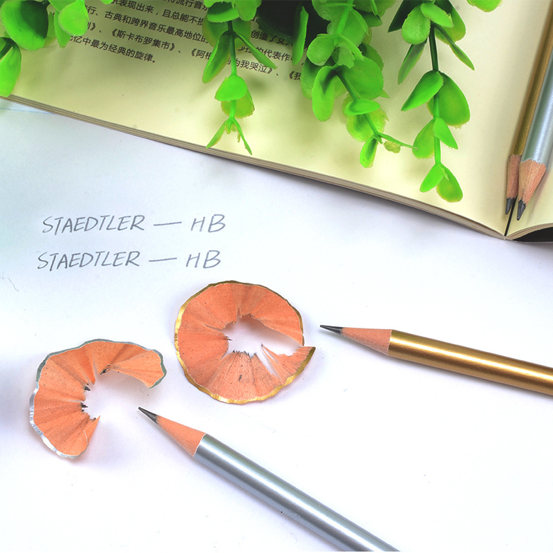 12pcs/Box STAEDTLER 131 80 Gold Silver Standard Pencil with Eraser HB Pencils for School Sketching