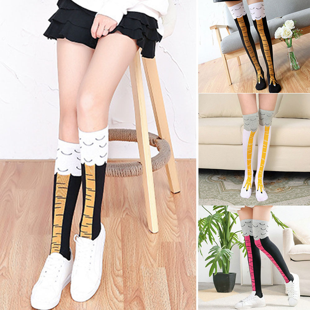 Creative Chicken Winter Autumn Women's Socks Thigh High Sock 3D Cartoon Ainimals Cute Thin Toe Feet Ladies Sport Socks