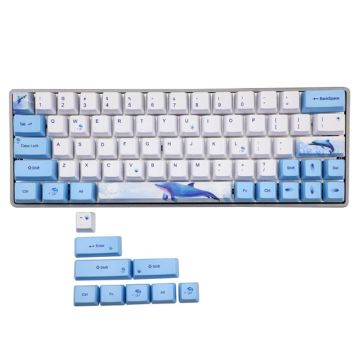Whale Dye-Sublimation Mechanical Keyboard Cute Keycaps PBT OEM Profile Keycap For GH60 GK61 GK64 Keyboard dropship new