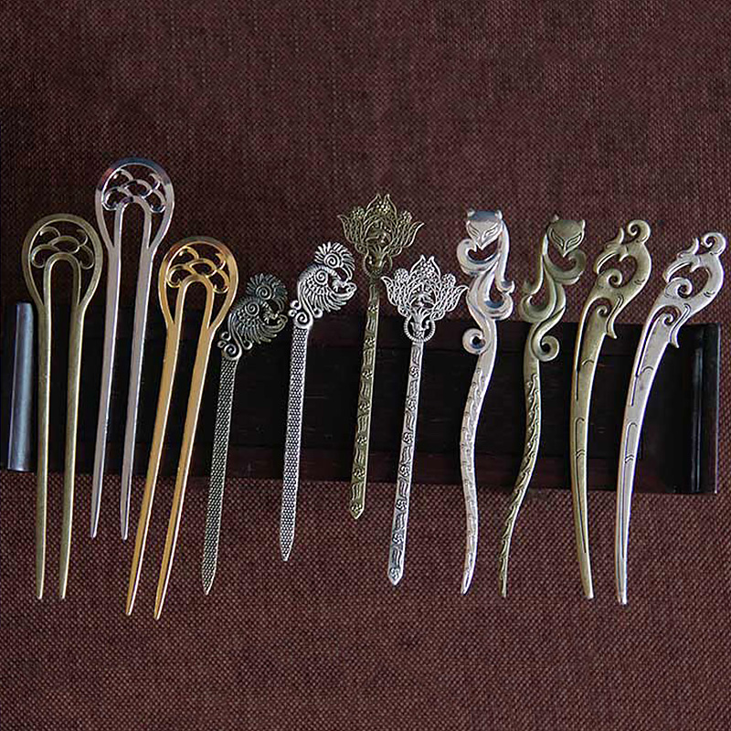 Retro Style Simple Hair Stick Handmade Vintage Alloy Hairpin Women Fashion Jewelry Female Hair Accessories Styling Tools Ethnic
