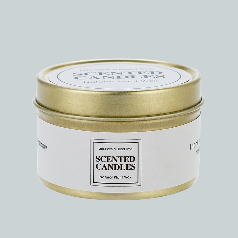 gold color tin candle