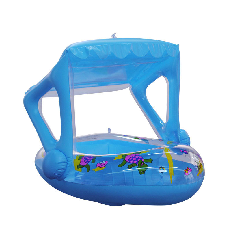 New Upgrades Baby Swimming Ring Inflatable Floating Kids Swim Pool Seat with Sunshade Canopy Safety Summer Swimming Pool Toys