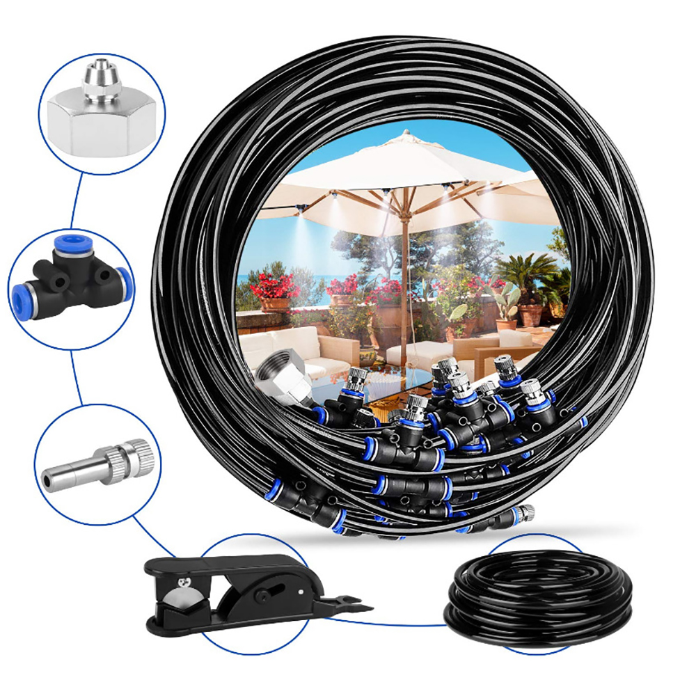 Outdoor Misting Cooling System Kit For Greenhouse Garden Patio Waterring Irrigation System Mister Line 10/15/20 M Caliber Is 0.4