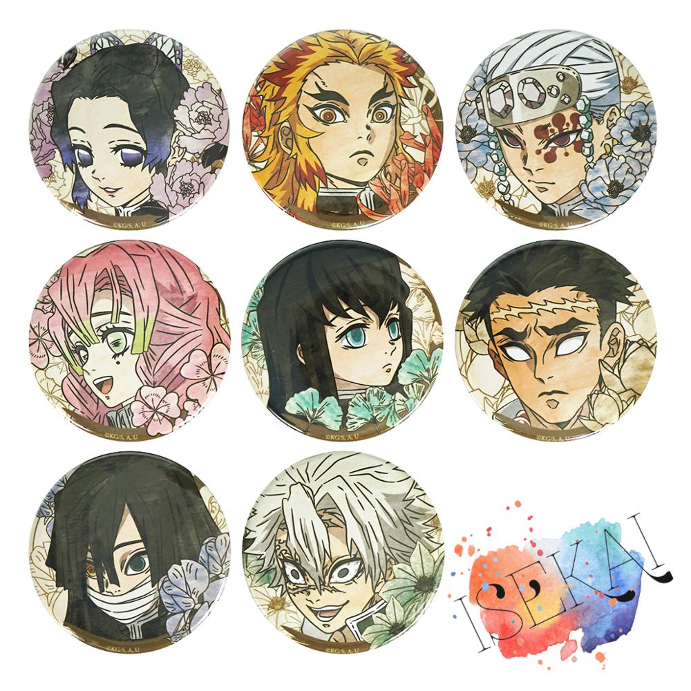 Demon Slayer: Kimetsu no Yaiba Anime Badge Tomioka Giyuu Kochou Shinobu Rengoku Kyoujurou Hashira Metal Badge Brooch Pins