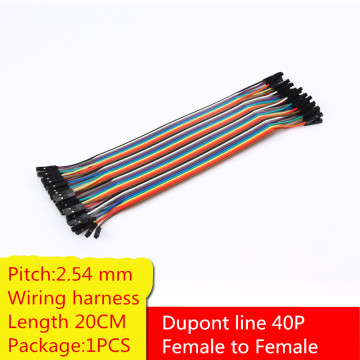 1PCS YT2041 Dupont line 40P flexible flat cable rainbow cable 2.54 mm pitch wiring harness Female to Female Length 20CM