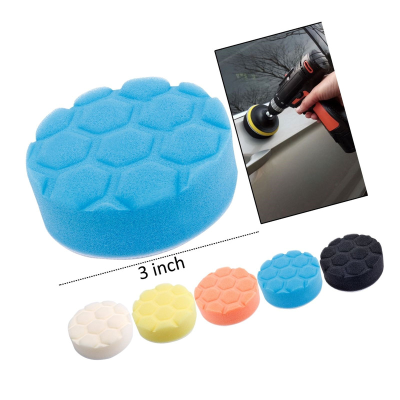 31Pcs Car Foam Drill Polishing Pad Kit for Car Polisher + M10 Drill adapters 3 Inch Sealing Glaze Waxing Buffing Pads Set