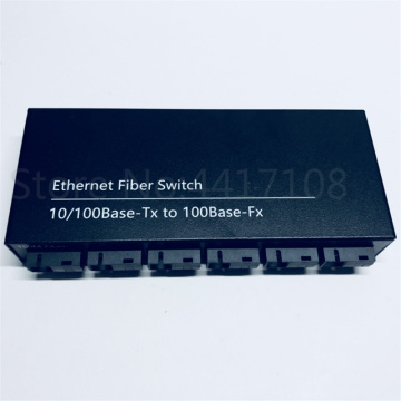 10/100M Fast Ethernet switch Converter 25KM Ethernet Fiber Optical Media Converter Single Mode 2*RJ45 & 6*SC fast fiber Switch