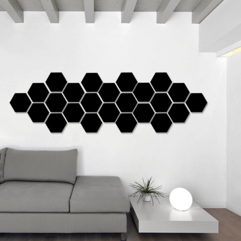 12PCs Geometric 3D Hexagon Mirror Wall Sticker Home Decor Enlarge Living Room Removable Safety Three Sizes DIY Wall Mirrors 1