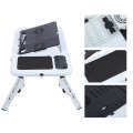 Folding Portable Laptop Notebook PC Computer Desk Adjustable Car Bed Sofa Desk Stand Table Cooling Fan Tray Computer Table