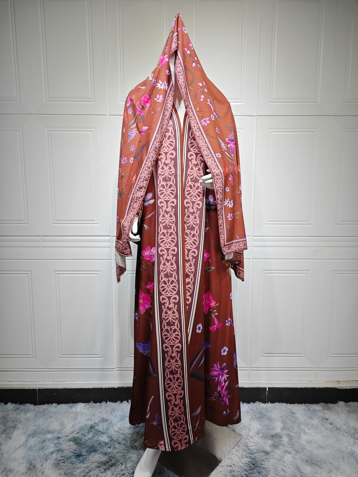 Open Abaya with Hijab