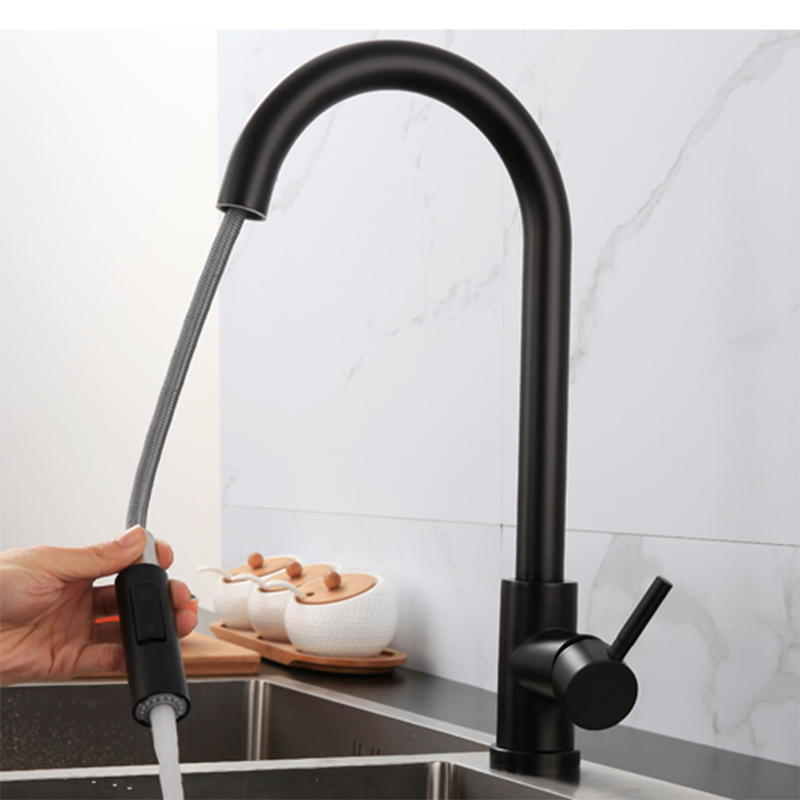 Matte Black Sensor Kitchen faucet Hot and cold rotating spring kitchen household faucet Smart Induction Mixed Tap