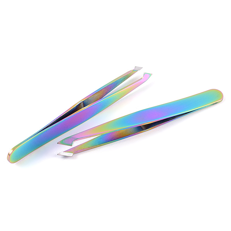 Chameleon Colorful Eyebrow Tweezer Stainless Steel Makeup Tool Incline Tip Hair Remover Cosmetic Eyebrow Clip Beauty Care Tool