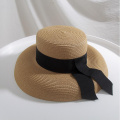 Seioum Summer Beach Straw Hat Women Boater Hat With Ribbon Tie For Vacation Holiday Audrey Hepburn Sun Hat