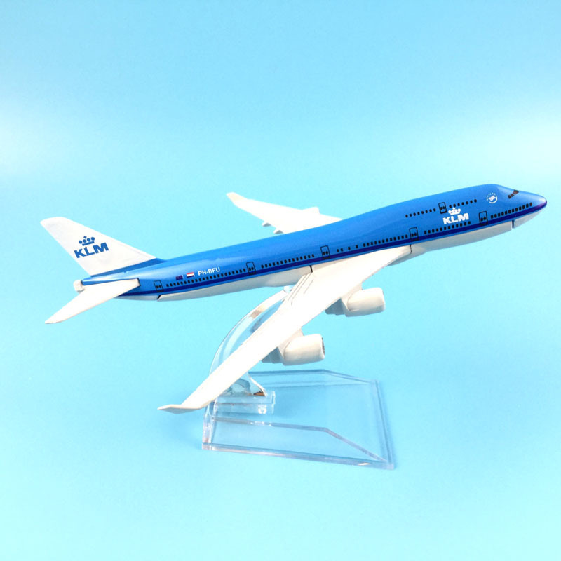 Plane Model Airplane Model 16cm KLM Royal Dutch Boeing 747 Aircraft Model 1:400 Diecast Metal Airplanes Plane Toy Gift