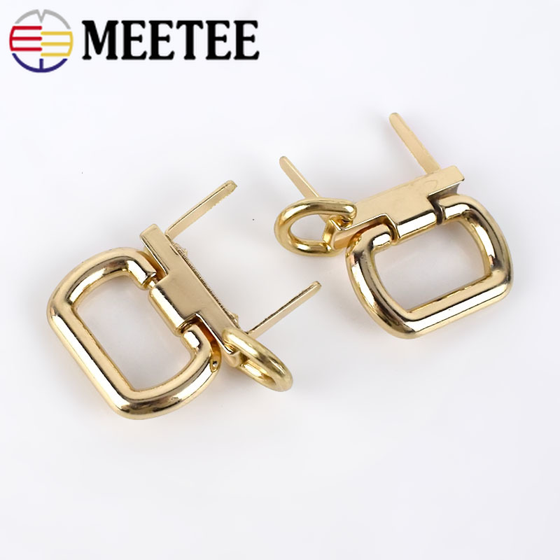 Meetee 2/4pcs Metal Handbag Clasp Buckle O Ring Handles Straps Chain Hook Buckles DIY Hardware Bag Hanger Connector Accessories