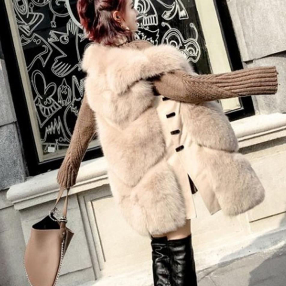 S-3XL Plus Size Winter Brand Women's Faux Fur Vest Fake Fur Coat Thicker warm Fox Fur Waistcoat Side buckle Stitching Coat L1289