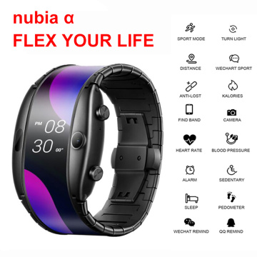 Original ZTE Nubia Alpha Smart Watch 1G 8G 4.01inch Snapdragon 8909W 500W Camera Sport monitoring Fitness Tracker Watches Phone