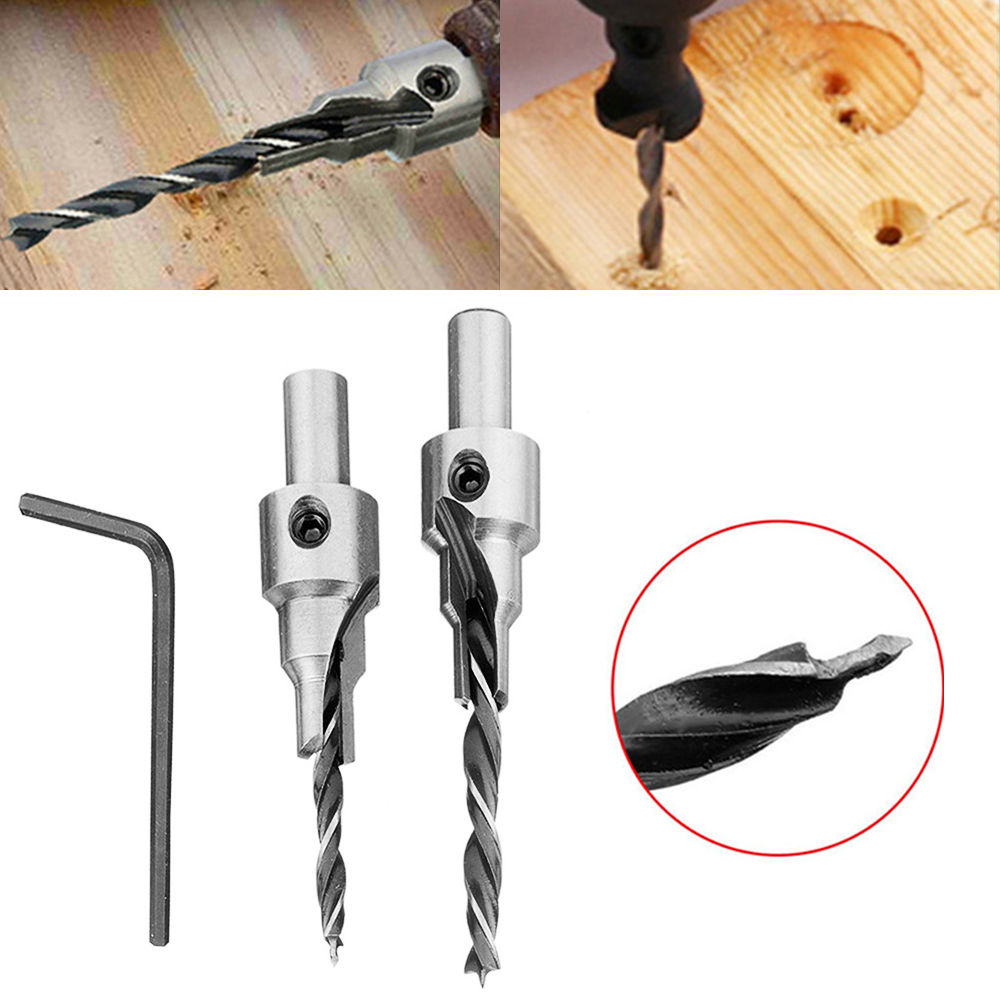 2 pcs/set Countersink Drill Bit Power Tools Speed Out Twist Drill Bits Set Saw Wood Drilling