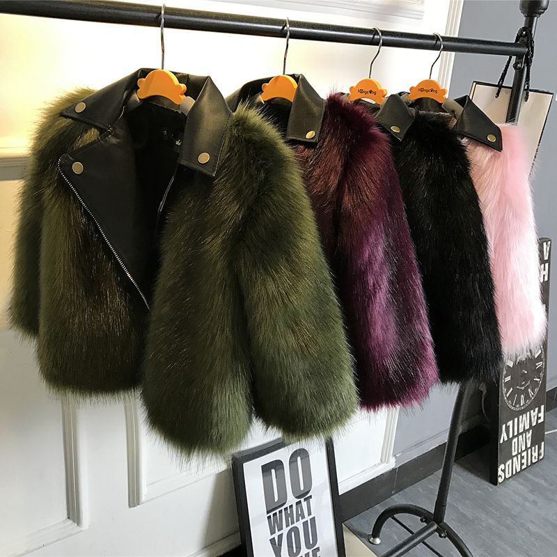 2020 Family Matching Clothes Faux Fox Fur Coat Boys And Girl Fox Fur outware Unisex turndown collar Full Keep Warm Coats
