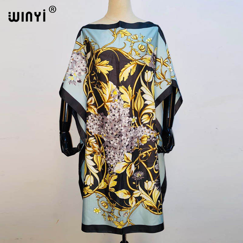 2020 New Arrivals Holiday Dashiki Flowers Pattern Print Dress Short Sleeve Casual African Loose sexy Beach Dresses For Women