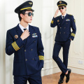 Pilot Uniform Captain Men Dark Blue Suits Security Guard Property Workwear Aeronautica Militare Pilot Avion Airline Costume