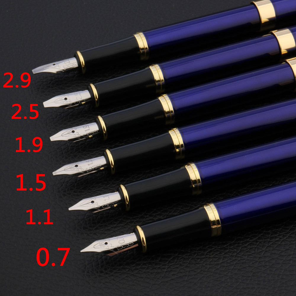 quality brand 388 parallel Fountain Pen blue golden Duckbill Gothic art body Flat Tip Office school supplies new