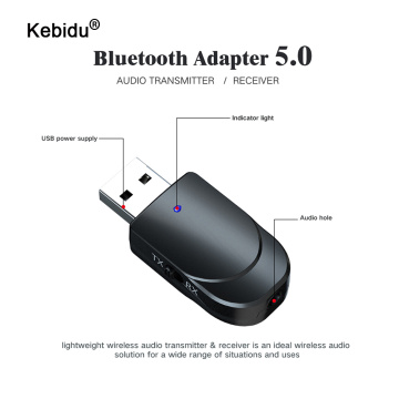 kebidu USB Bluetooth Receiver Transmitters 5.0 Wireless Audio Music Stereo adapter Dongle with Switch Mode for Bluetooth Speaker