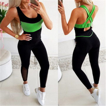 New Women Yoga Jumpsuit Summer Sleeveless Sports Yoga Training Skinny Sheath Lady Backless Fitness Stretch Exercise Wear 2020