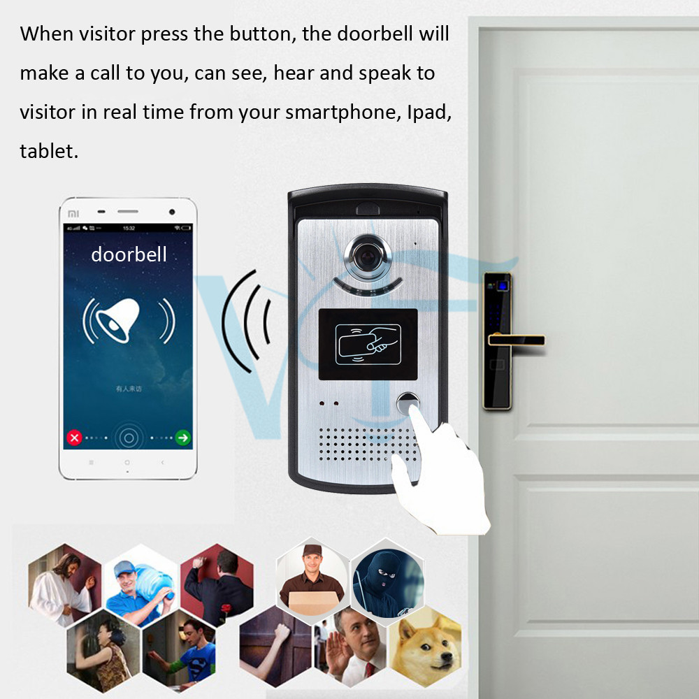 10PCS/lot 720P Wireless Video Doorbell Home Security Outdoor Camera WiFi Door Bell House IP Camera Visual Audio Intercom VF-DB03