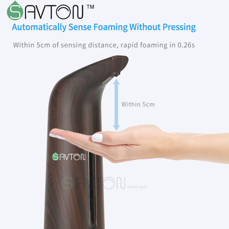 SAVTON Automatic Soap Dispenser Touchless Hand-wash Sanitizer Bathroom Dispenser Smart Sensor Liquid Soap Dispenser For Kitchen