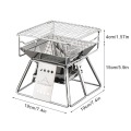 Folding Stainless Steel BBQ Grill Non-stick Surface Portable Barbecue Grill Korean Indoor Outdoor Grill Rack BBQ Accessories