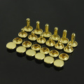 100pcs Brass Round Double Cap Rivets Stud Rivet Collision Nail Leather Craft Bag Belt Clothing Garment Shoe Decor Fastener