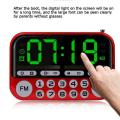 Portable Mini FM Radio Stereo Built-In Speakers Music Backlight Player Card Elderly Radio Time Display+timer Shutdown Home Radio