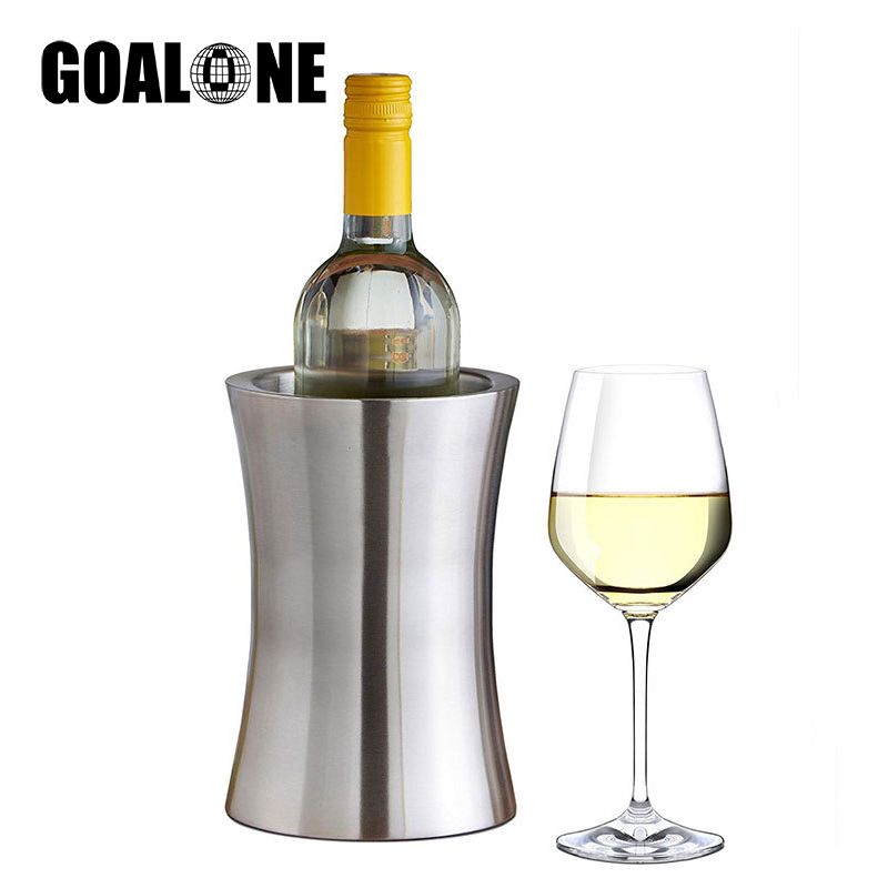 GOALONE Stainless Steel Wine Chiller Bucket Double Wall Beer Holder Bottle Cooler Insulated Champagne Ice Bucket Bar Accessories