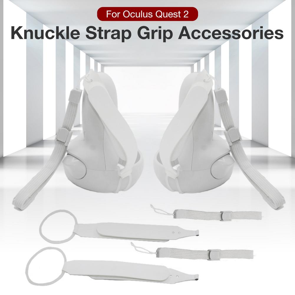 VR Glasses Accessory Handle White Sweat-absorbent Non-slip Fixed Strap Tie Rope Set Knuckle Straps Set For Oculus Quest 2#