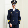 Pilot Uniform Captain Men Dark Blue Suits Security Guard Property Workwear Aeronautica Militare Pilot Avion Airline Costume