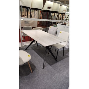 6-Seater Grey Ceramic Kitchen Dining Table for Families