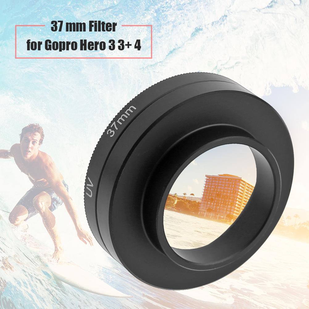 37mm Camera Lens Adapter + 135-170 Degree Camera UV Lens Filter + Camera Lens Protector Cap Cover for GoPro Hero 3 3+ 4